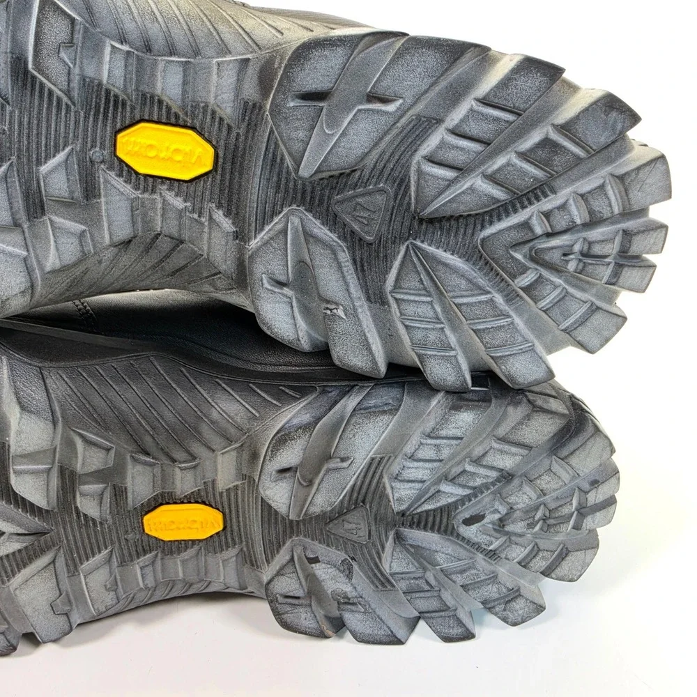 ECCO Gore-Tex Leather Boots Men's 13/13.5 Black Waterproof Hiking Vibram Combat